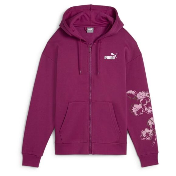Puma ESS+ FLORAL VIBES FZ Hoodie FL Magenta Gleam‎ Size XS NWT - Picture 1 of 2